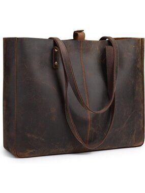 Stylish Genuine Leather Large Shoulder Tote Bag for Women - Work & Everyday Use